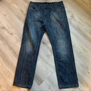 PD&C Slim Straight Blue Jeans, Size 34 X 30